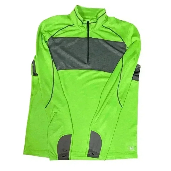 REI Co-op Men's Running Shirt Green and Gray Pullover Drift Size Large - Picture 4 of 9